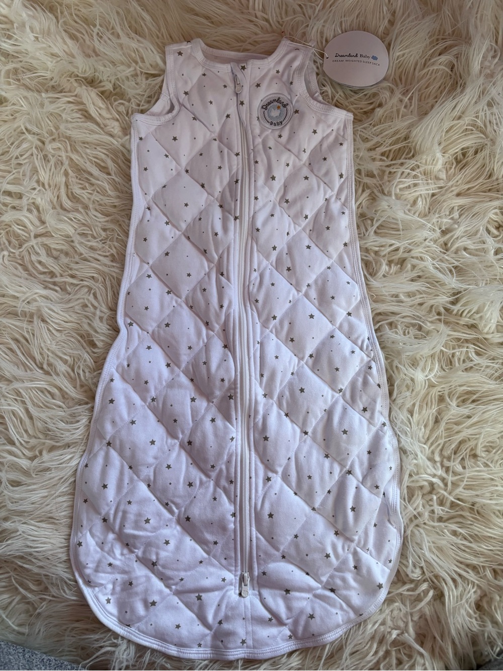 NWT Dreamland Baby Dream Weighted Sleep Sack Grey Star Size M 6-12 Months
